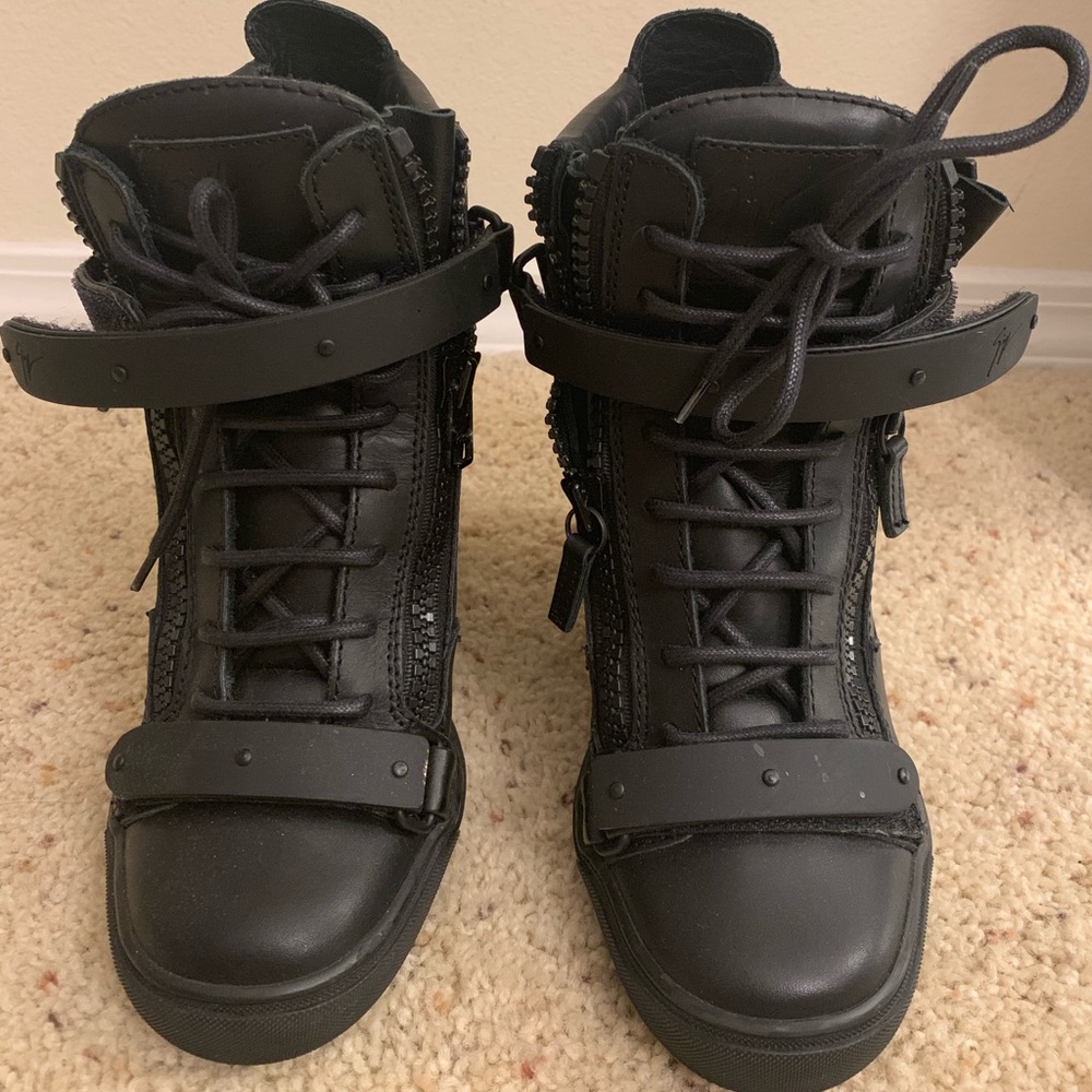 Black Giuseppe Wedged Sneakers